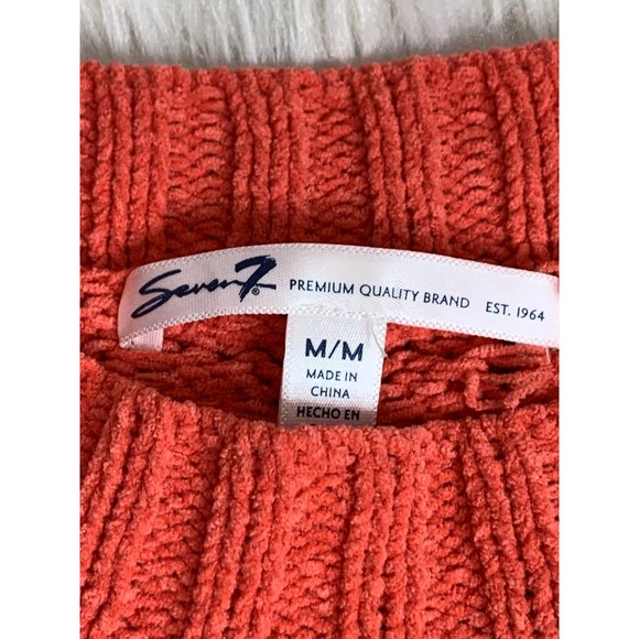 Seven 7 Chenille Chunky Loose Weave Spring Summer Sweater Rustic Luxury Coastal - Picture 4 of 11